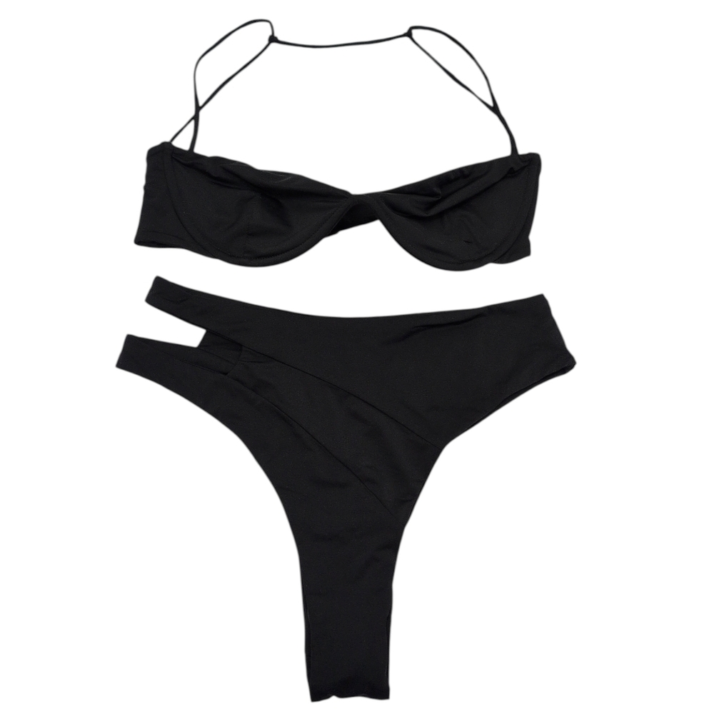 NWT Riot Swim Two Piece Bikinis Large Black